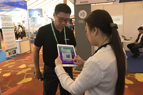 Visitor at FORCS booth, ConnecTechAsia 2018