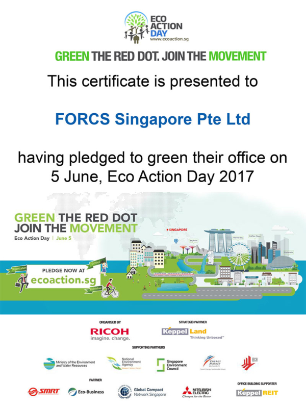 Certificate of participation for Eco Action Day 2017