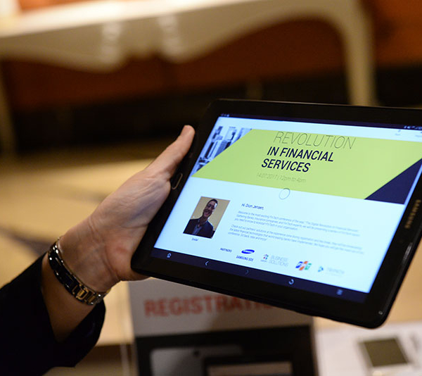 Registration via tablet at FORCS FinTech Conference 2017