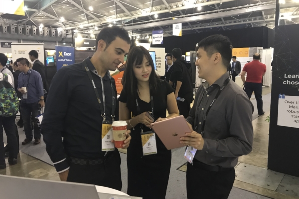 Visitors at FORCS booth, Singapore FinTech Festival 2017 