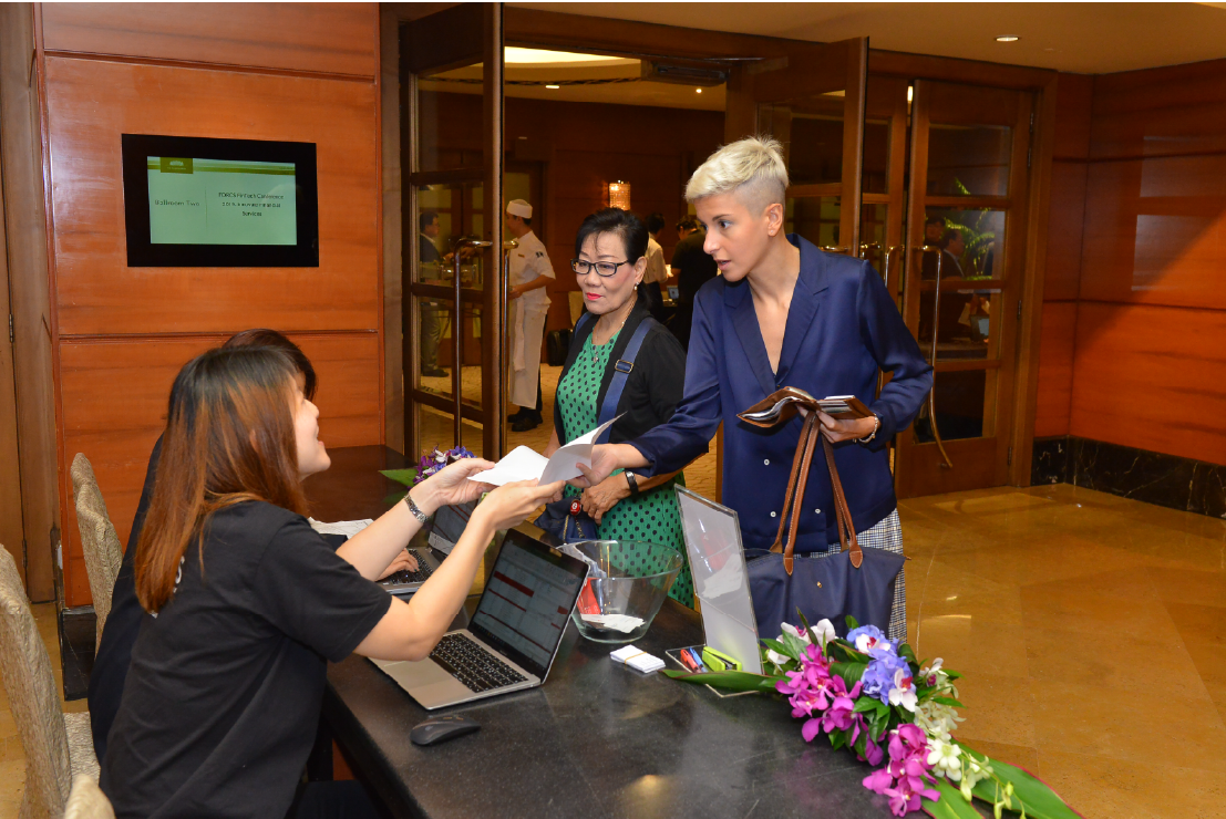 Registration booth at FORCS Fintech Conference 2019