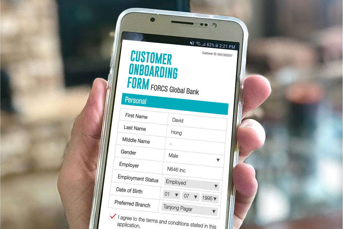 Access Customer Onboarding e-Form on mobile