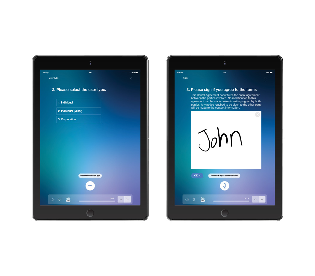 Smart e-Form with Dialogue Flow on tablets