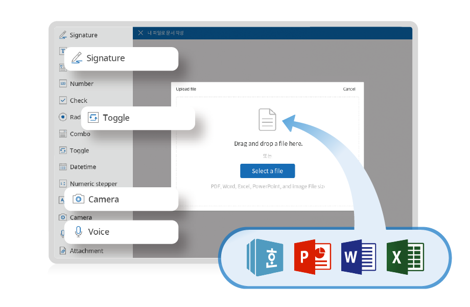 Easy to Use. Creation of e-forms from existing forms. Variety of fields to use.