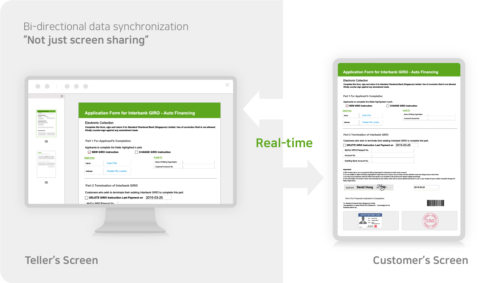 Bidirectional data synchronization in real time