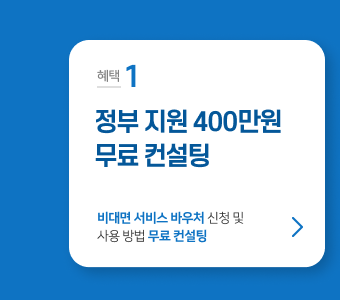 정부 지원 400만원 무료 컨설팅, 비대면 서비스 바우처 신청 및 사용방법 무료 컨설팅