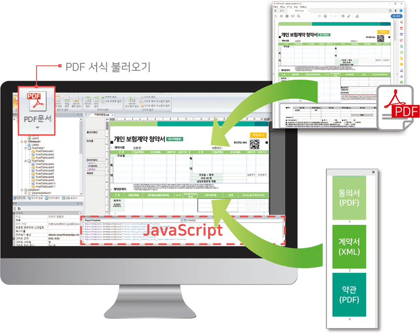 eform_8.0_주요기능_3(2) 손쉬운 전자문서 개발-PDF 서식 예시 이미지
